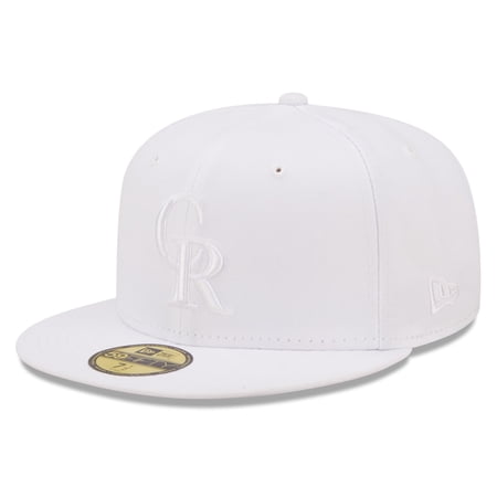 Men s New Era Colorado Rockies White on White 59FIFTY Fitted Hat