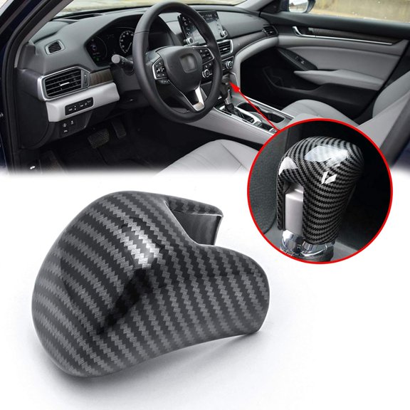 Xotic Tech Interior Gear Shift Lever Head Knob Cap Cover Trim, Carbon Fiber Pattern, Compatible with Honda Accord 10th Gen 2018-up, CRV/HRV 2023-up, Civic 11th Gen 2022-up