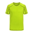 thumbnail image 5 of Sholeno Men's Sport T-Shirt Short Sleeve Training Shirt Quick Dry Athletic T-Shirt Running Gym Dark Grey&Fluorescent Green&Orange 5XL, 5 of 7