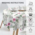 thumbnail image 4 of Floral Tablecloth,Spring Round Tablecloth,Red Green Flower Table Cloth Round 60 Inch Waterproof Tablecloth for Dining Room Kitchen Table Picnic Party Indoor Outdoor Patio Decoration, 4 of 6