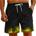 thumbnail image 6 of cllios Men's Quick Dry Swim Trunks Swimsuits Funny 3D Novelty Flame Pattern Print Beach Bathing Suits 2024 Summer Hawaiian Swimming Shorts with Pockets, 6 of 9