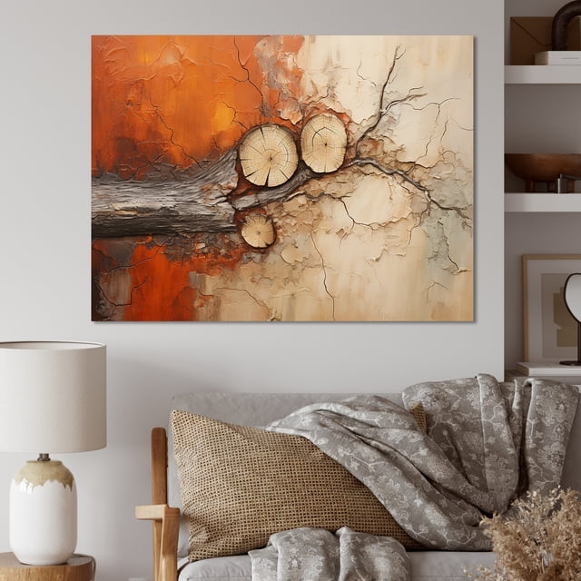 Designart Tree Redwood Wall art decor, Tree Redwood Wall Art, Abstract Redwood Tree composition , Multi-Color Large Traditional Canvas wall art, 32x16 inches