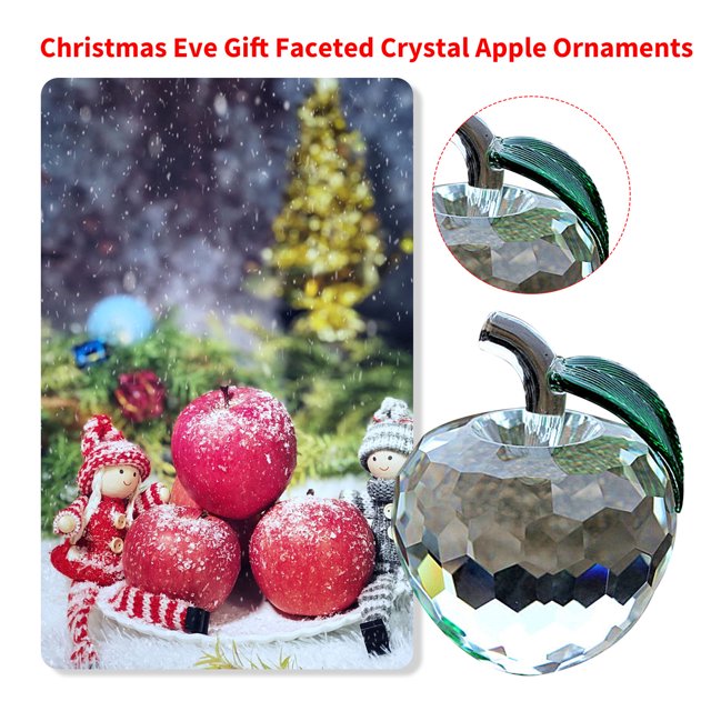 Pisapapeles de manzana de cristal - Estatua hecha a mano Decoraciones para el hogar (Blanco 5 cm)