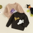 thumbnail image 2 of Toddler Baby Boy Girl Halloween Sweater Knit Chunky Ghost/Spider Sweaters Oversized Pullover Sweatshirt Tops Fall Winter Clothes, 2 of 8