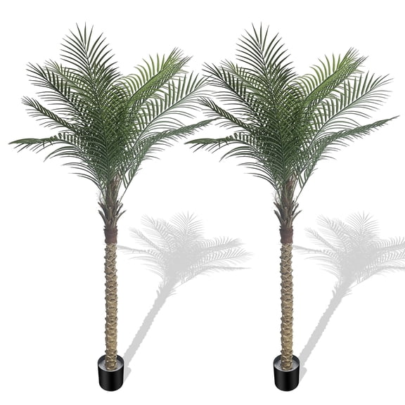 2 Pcs Artificial Coconut Tree, 80 Inch Realistic Faux Palm Tree for Indoor Outdoor Tropical Decor