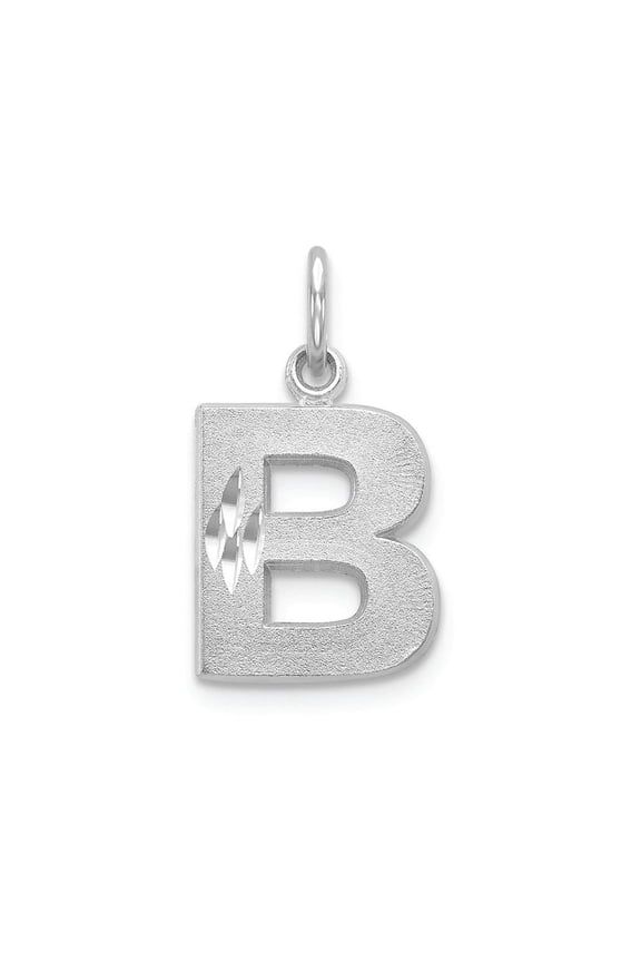 FJC Finejewelers 14k White Gold Satin Solid Bright-cut Initial B Charm