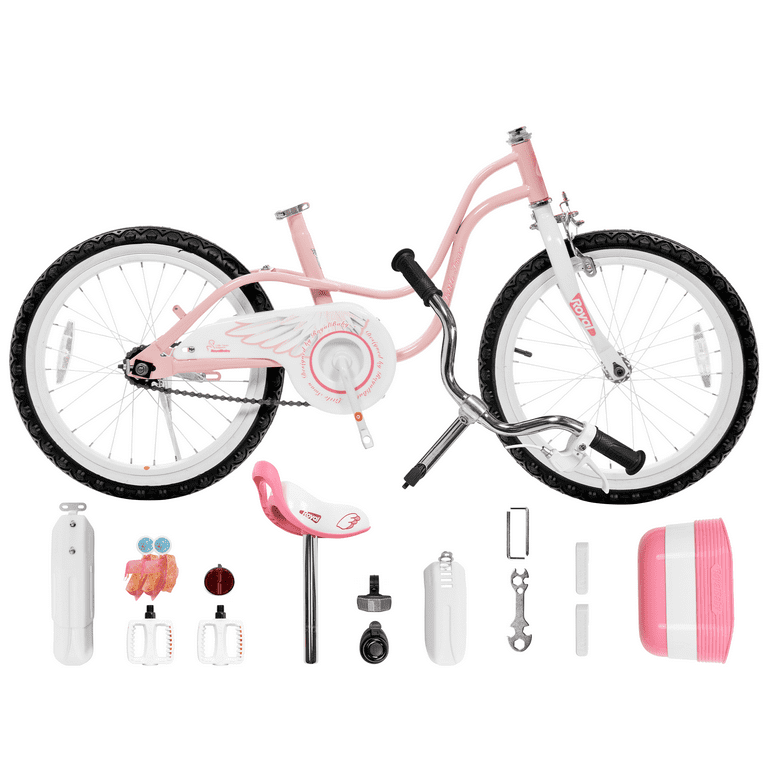 Royalbaby Little Swan Light Pink 18 Girl s Bicycle With Training Wheels and Basket