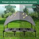 thumbnail image 3 of Cama Elevada para Perro Grande, Cama para Perros Lavable y Transpirable con Toldo Extraíble y 2 Postes de Soporte, para Perros y Mascotas Medianos, Grandes, Marrón, 3 of 9