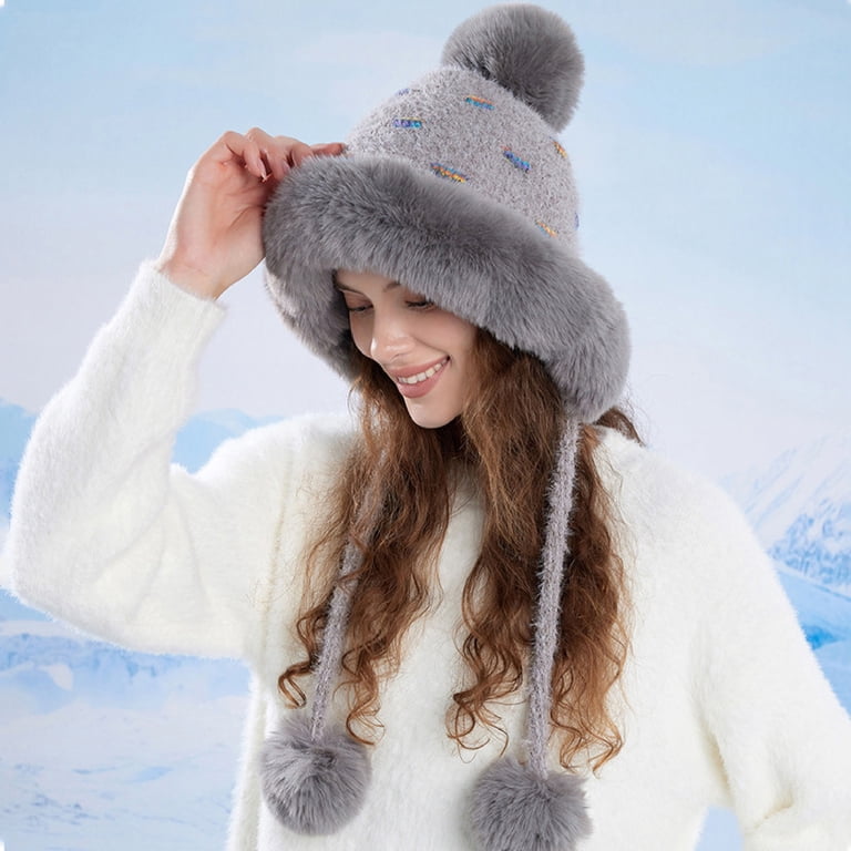 Faux Fur Fluffy Bucket Hat Beanie Winter Warm Lovskoo Women main image 3