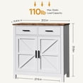 thumbnail image 5 of Leumius Kitchen Storage Cabinet with 2 Drawers & 2 Doors,Modern Farmhouse Buffet Cabinet with Storage,Coffee Bar,Floor Sideboard Buffet for Living Room, Dining Room, Bathroom, White, 5 of 6