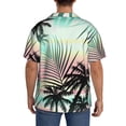 thumbnail image 5 of Naloa Tropical Summer Palm Men's Loose Fit Cuban Collar Short-Sleeve Shirt with Button-down and Chest Pocket for Everyday Wear Outings - Small, 5 of 7