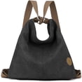 thumbnail image 1 of LHSHID Women Backpack Canvas Shoulder Bag Casual Daypacks Handbag Large Capacity Top Handle Bag Multifunction Tote Bag for Travel Shopping Work Daily Khaki, 1 of 6