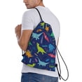 thumbnail image 5 of Japuie Dinosaurs Print Drawstring Backpack,Drawstring Bags, Draw String Back Bag,Sport Gym Bag for Sports, Gym, Travel, Swimming, Beach -Small, 5 of 7