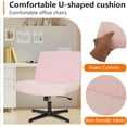 thumbnail image 4 of Criss Cross Chair Armless Cross Legged Office Desk Chair Adjustable Swivel Ergonomic Desk Chair No Wheels U Shaped Backrest with Wide Seat Native Sponge Computer Task Vanity Chair for Home Office, 4 of 6