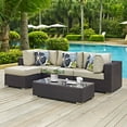 thumbnail image 2 of Modern Contemporary Urban Design Outdoor Patio Balcony Five PCS Sectional Sofa Set, Beige, Rattan, 2 of 6