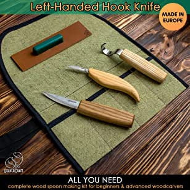 Whittle knife kit tools & whittle spoon set Left handed