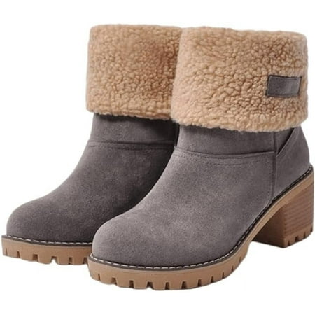 

ZBCHLS Snow Boots Women Fashion Warm Winter Cold Snow Boots Thickened Warm Fleece Lining Outdoor Cold Snow Boot Shoes