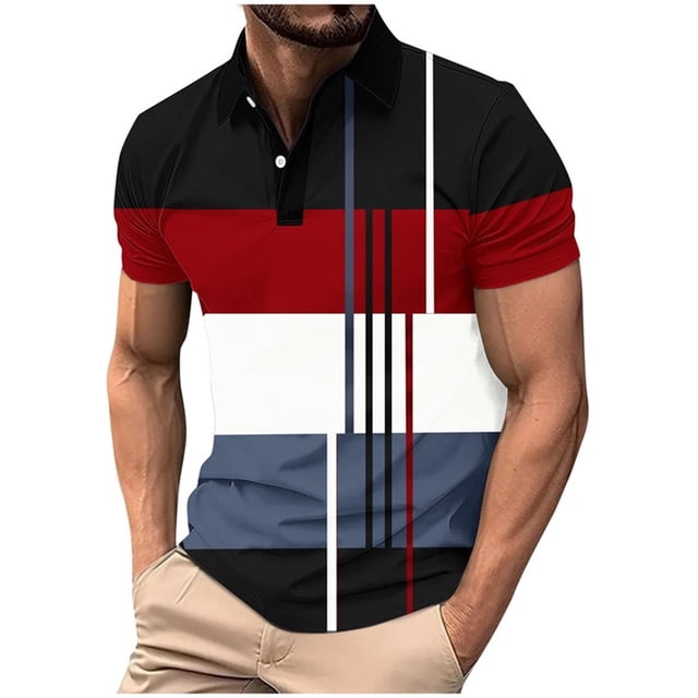 Mens Manga Corta Botón Abajo Camisas con Bolsillo Pulover Botón de Impresión de la Camisa de Solapa de Poliéster Cuello de Vuelta, Blusa Casual para Hombres