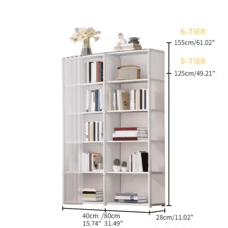 31.5" Multi-Purpose Storage Cabinet, Dustproof Clothes and Book Organizer, Easy Assembly, for Bedroom, Living Room, Office, Classroom, and Dormitory