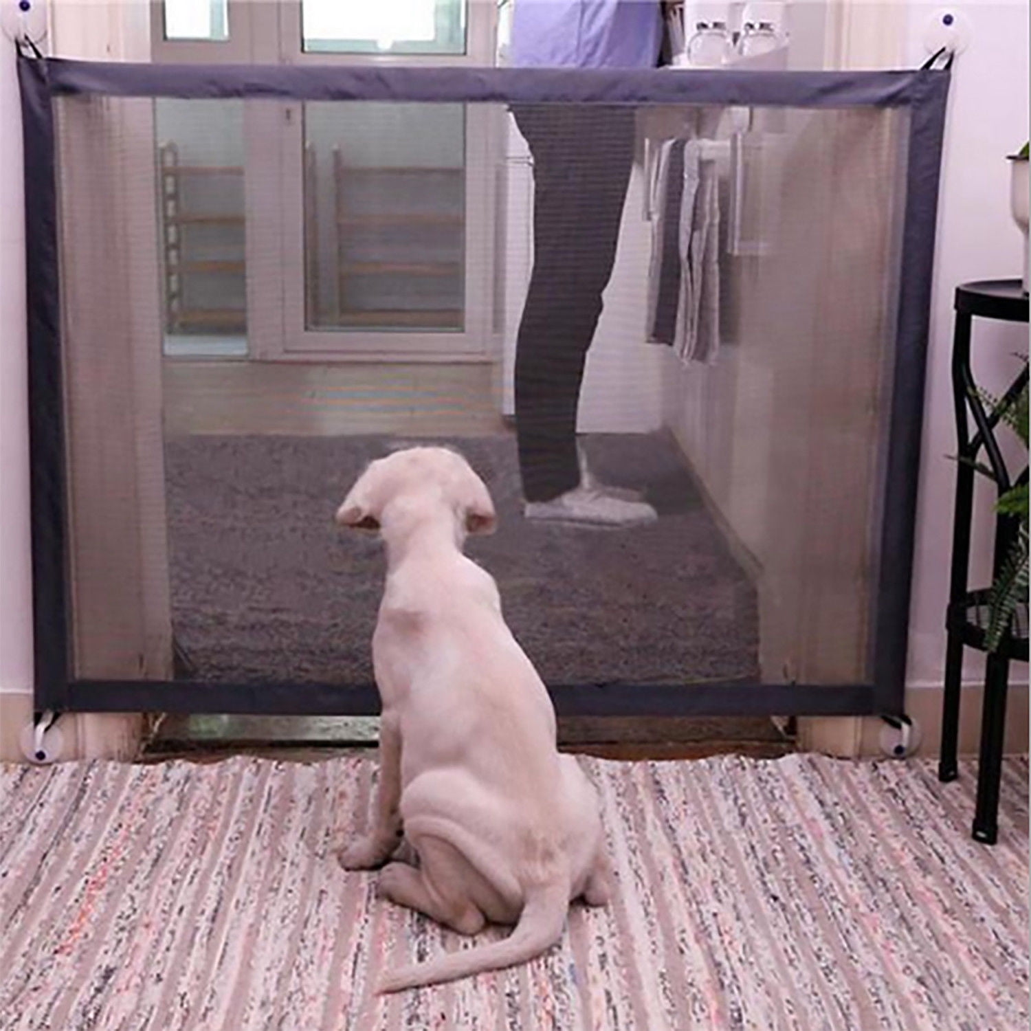 Mesh Magic Pet Dog Gate Safe Guard And Install Anywhere Pets Safety Enclosure US 
