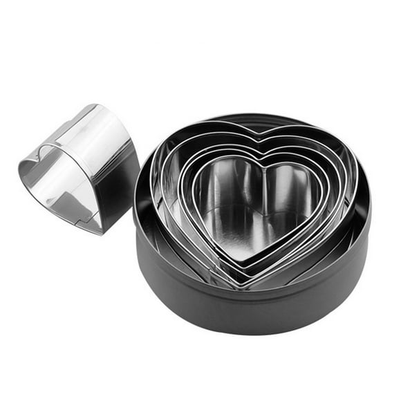 Mould 6-Piece Set, Clearance Dessert Molds, Fenull Baked Stainless Heart Shaped Ring Household Cake Tin 6 Piece Cookie Cutter Cake Tin