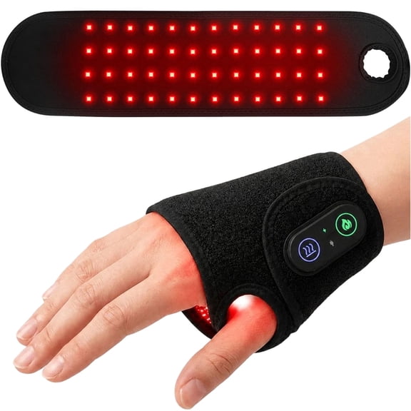 Kovaria Therawrap for Carpal Tunnel,Cordless Rechargeable Heated Wrist Massager Wrap,3 Heat Settings, 660nm & 850nm Light Therapy, Soft Breathable Fabric, for Wrist & Hand, Office/Travel