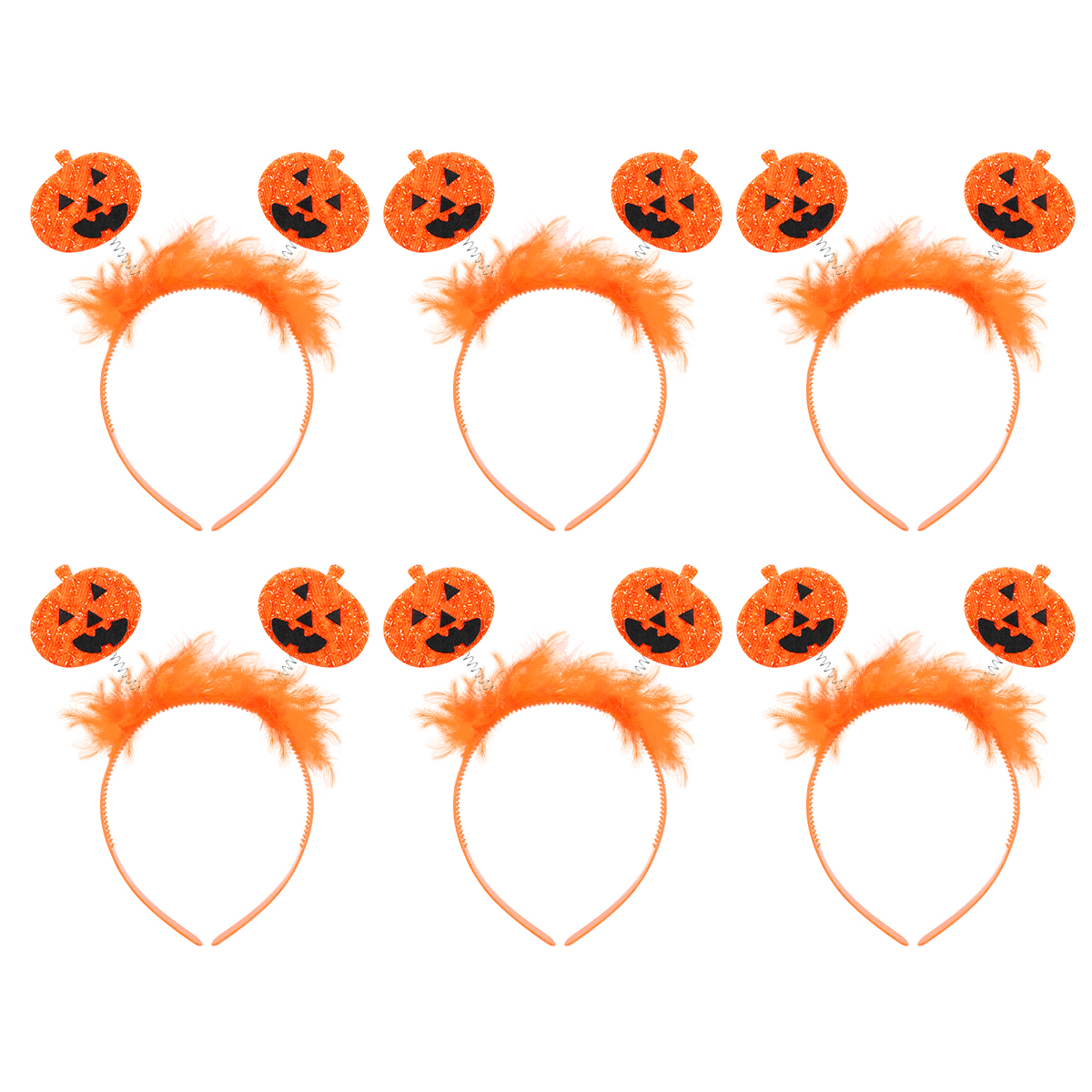 NICEXMAS 6PCS Women Girls Headband Children Adults Pumpkin Shape Hair