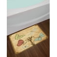 thumbnail image 2 of Dragonfly Bath Mat, Retro Style Butterflies with Flower Petals and Grunge Effects Artwork, Non-Slip Plush Mat Bathroom Kitchen Laundry Room Decor, 29.5 X 17.5 Inches, Sand Brown Caramel, Ambesonne, 2 of 2