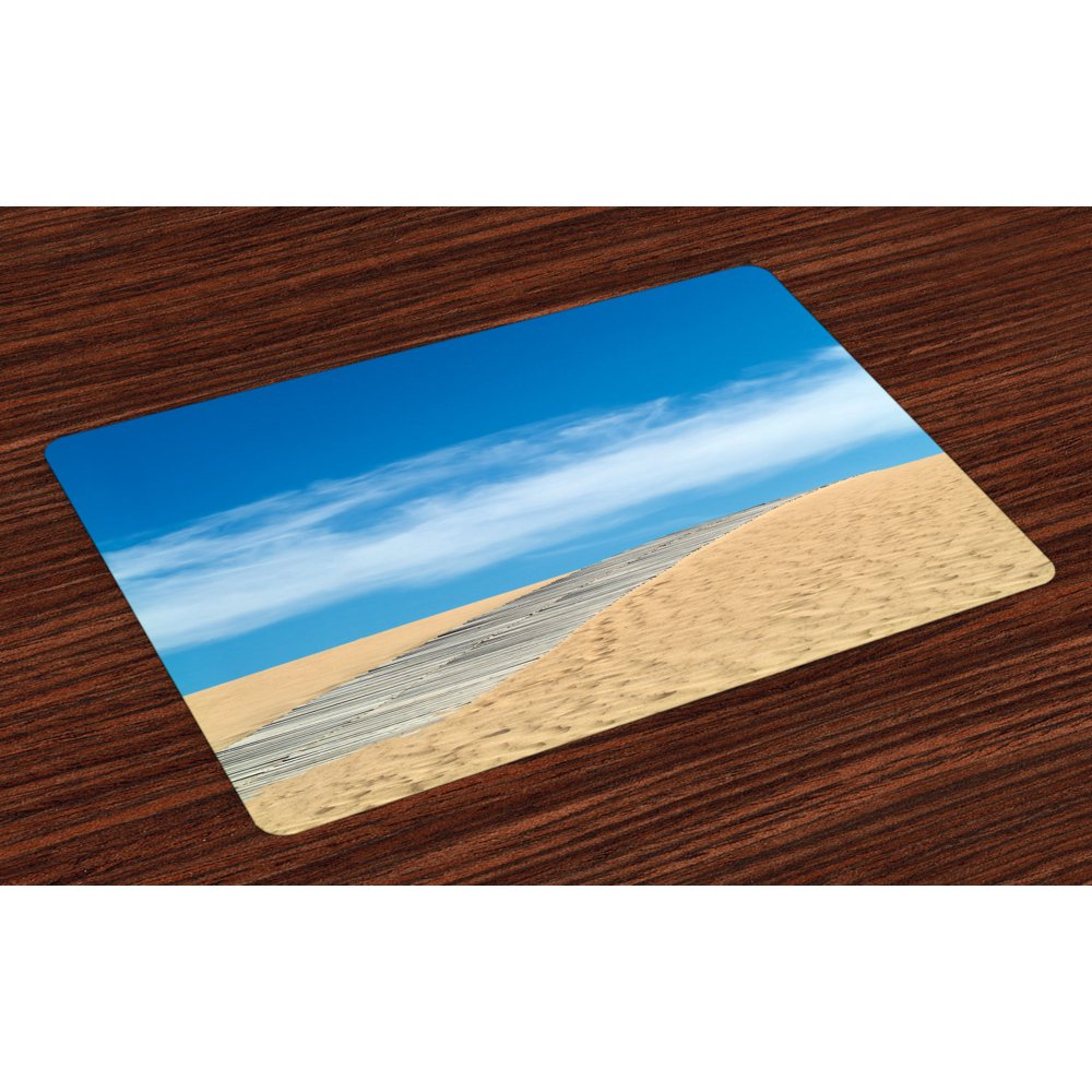 Beach Placemats Set of 4 Wooden Path over a Sand Dune Secret Paradise