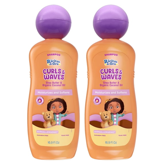 Champú Ricitos de Oro Curls & Waves, 500 ml, paquete de 2 unidades para niños