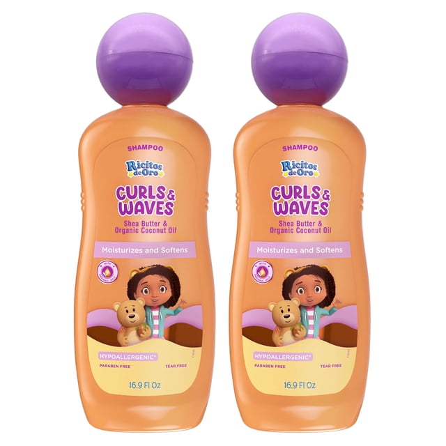 Champú Ricitos de Oro Curls & Waves, 500 ml, paquete de 2 unidades para niños