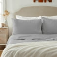 thumbnail image 3 of KG Linens 100% Organic Cotton Sheet Set, 15" Deep Pockets, Sateen Weave, 4 Piece Full Bedding, Silver Grey, 3 of 6