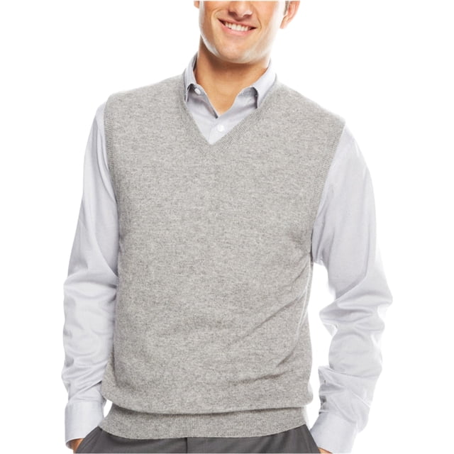 Club Room Chaleco de suéter de cachemira para hombre, gris, XX-Large