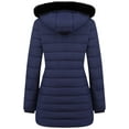 thumbnail image 2 of Winter Coat Womens Hooded Winter Puffer Jacket Windproof Outerwear Coat, Navy 2XL, 2 of 8