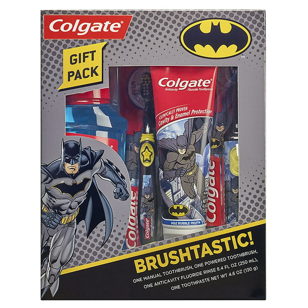 Colgate Kids Toothbrush, Toothpaste, and Mouthwash Set, Batman