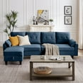 thumbnail image 3 of Jarenie Modern 4-Seat Couch with Reversible Ottoman, Side Pockets - Versatile for Living Room, Office - Blue, 3 of 9