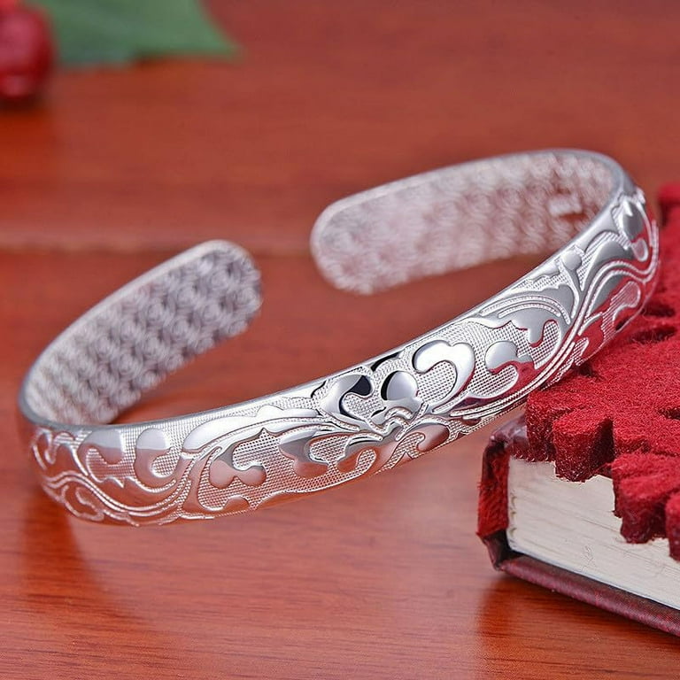 アクセサリー silver 925 simple design bangle Solid 925 Sterling Silver Simple Bangle Women Gift HANDMADE