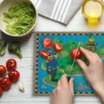 thumbnail image 3 of Island Map Cutting Board, Funny of Treasure Island with a Pirate Ship and Parrot Play Room, Decorative Tempered Glass Cutting and Serving Board, Large Size, Multicolor, by Ambesonne, 3 of 5