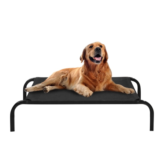 LOLIPPYY Black Elevated Pet Bed Detachable Breathable Hammock for Comfortable Dog Rest