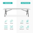 thumbnail image 4 of Best Choice Products 8ft Plastic Folding Table, Indoor Outdoor Heavy Duty Portable w/ Handle, Lock for Picnic - Light Gray, 4 of 8