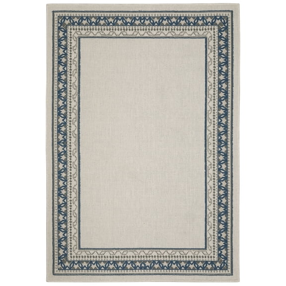 Moretti Kosmo Area Rug 8020W Outdoor Beige Petals Scrolls