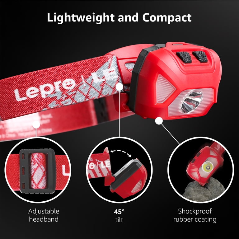 Lepro 2-Pack Headlamp, 1300 Lux LED, 6 Modes photo 4