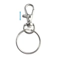 thumbnail image 2 of 50 Pack Metal Swivel Lobster Claw Clasp Lanyard Snap Hook 1.25” x 0.5” with 50 Key Rings - Jewelry Findings Or Sewing Projects, 2 of 7