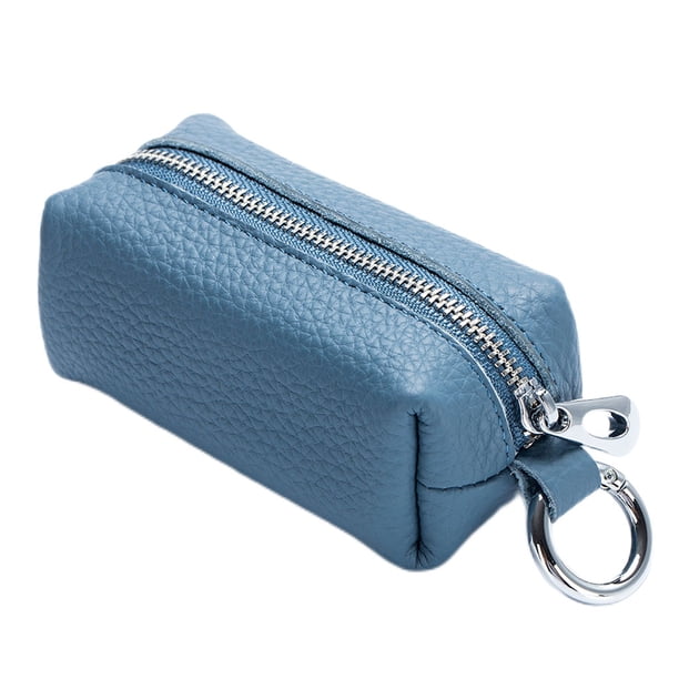 Qarigey Cartera de mujer, llaves de cuero, llavero portátil, monedero, organizador para mujer Carteras Azul claro