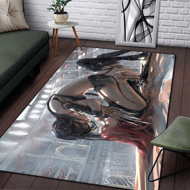 Hermosa alfombra bivariada con pintura de fantasmas para sala de estar, área grande, decoración del hogar bohemia suave negra100x150cm (39x59 pulgadas)100x150cm (39x59 pulgadas) zhangmengya unisex