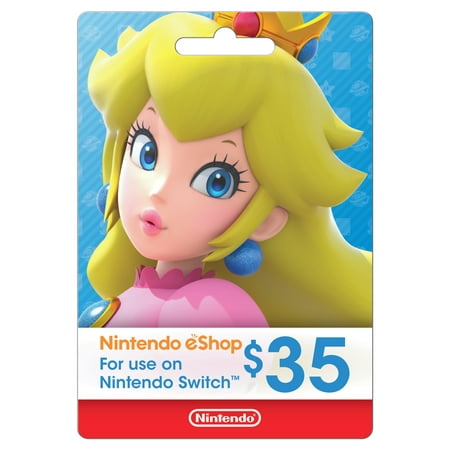 Nintendo eShop $35.00 Physical Gift Card featuring Peach