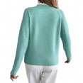 thumbnail image 6 of Karymi Womens Tops Crew Neck Long Sleeve Knit Sweater, Solid Pullover Jumper with Hollow Out Sleeves and Shoulder Decorative Buttons, 6 of 6