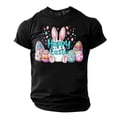 thumbnail image 2 of Weiqiqre Mens T-shirts Easter Day Shirts Bunny Rabbit Letter Printed T-Shirt Short Sleeve Graphic Tee Tops, 2 of 4