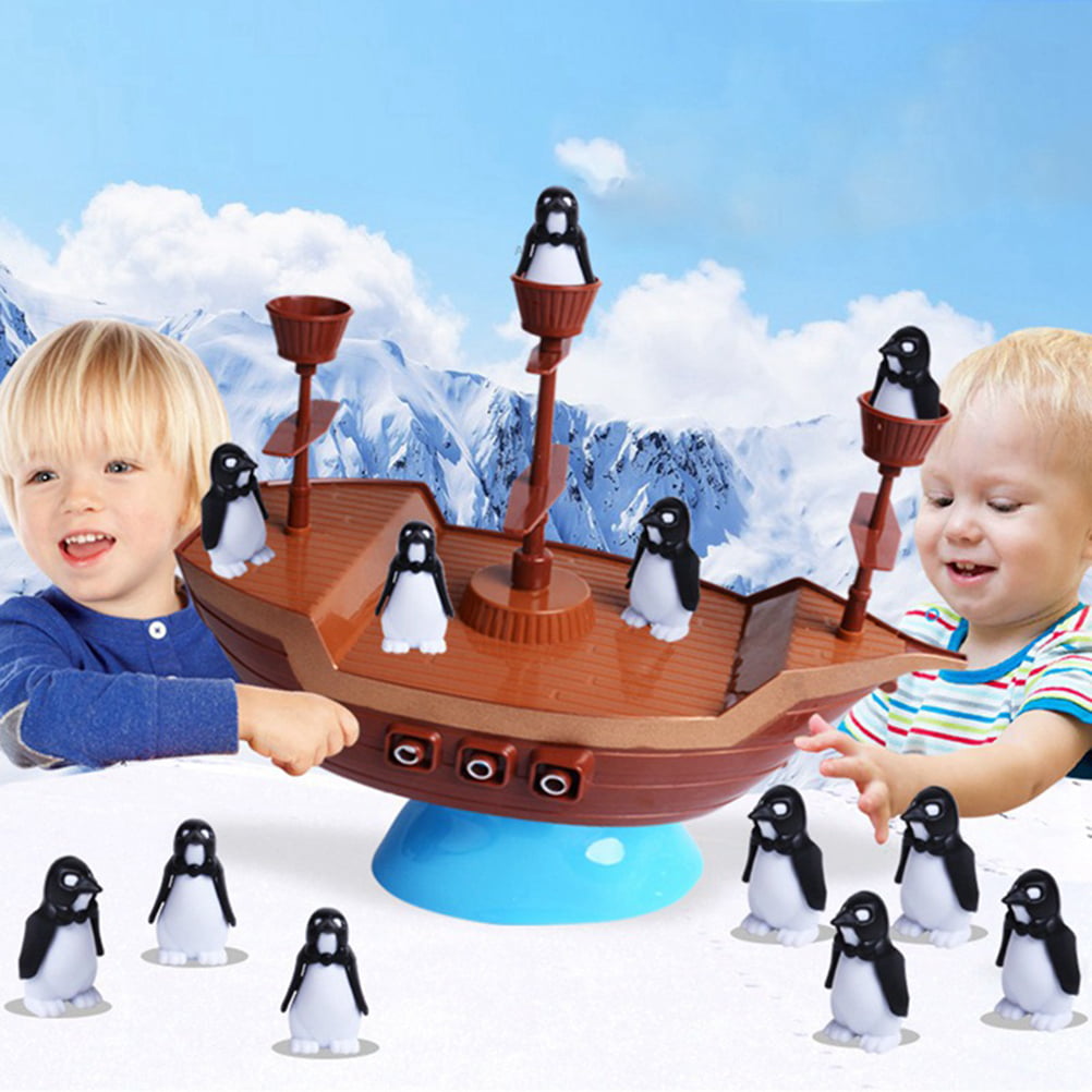 OZS Kids Desktop Pirate Boat Puzzle Toys Board Game Balance The Penguin Pirate Ship For Children Gift
