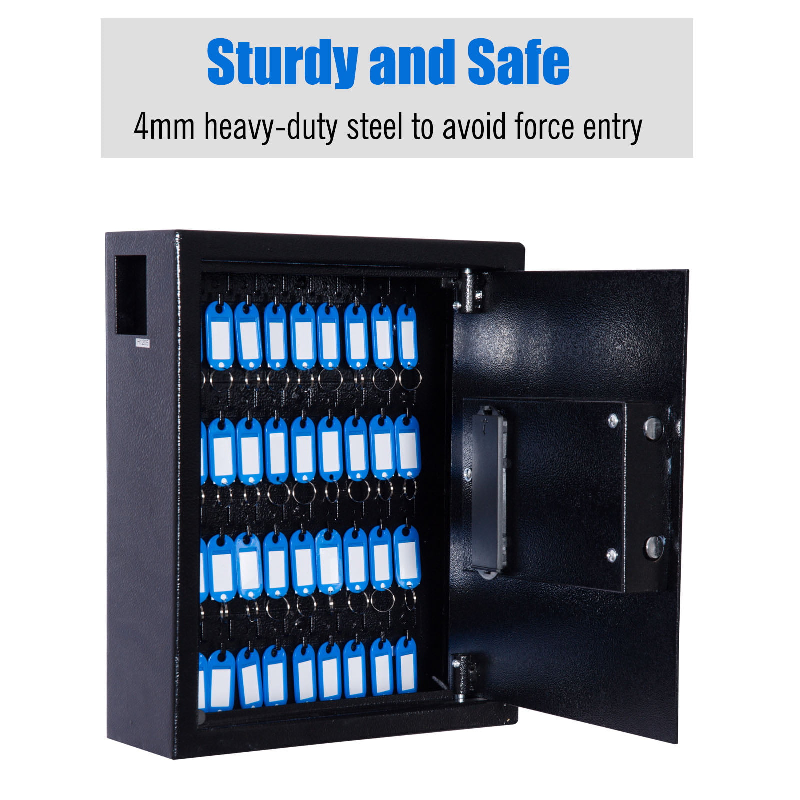 40 Key Steel Wall Mount Lockable Key Organizer Storage Cabinet w/Tags Office 